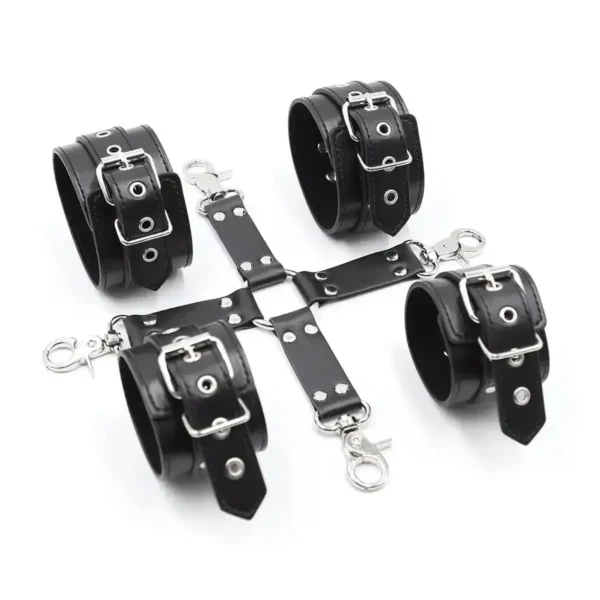 black pu leather body harness