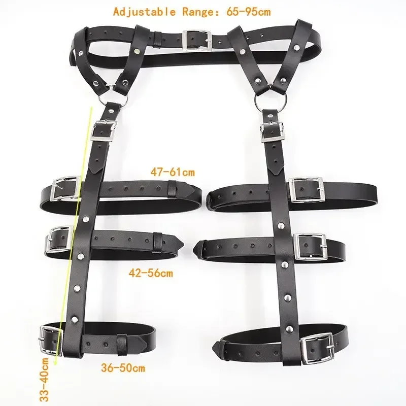 black pu leather thigh garters