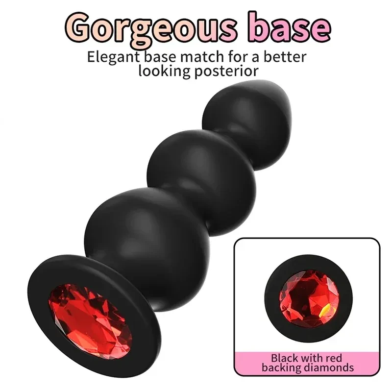 black silicone anal plug diamonds