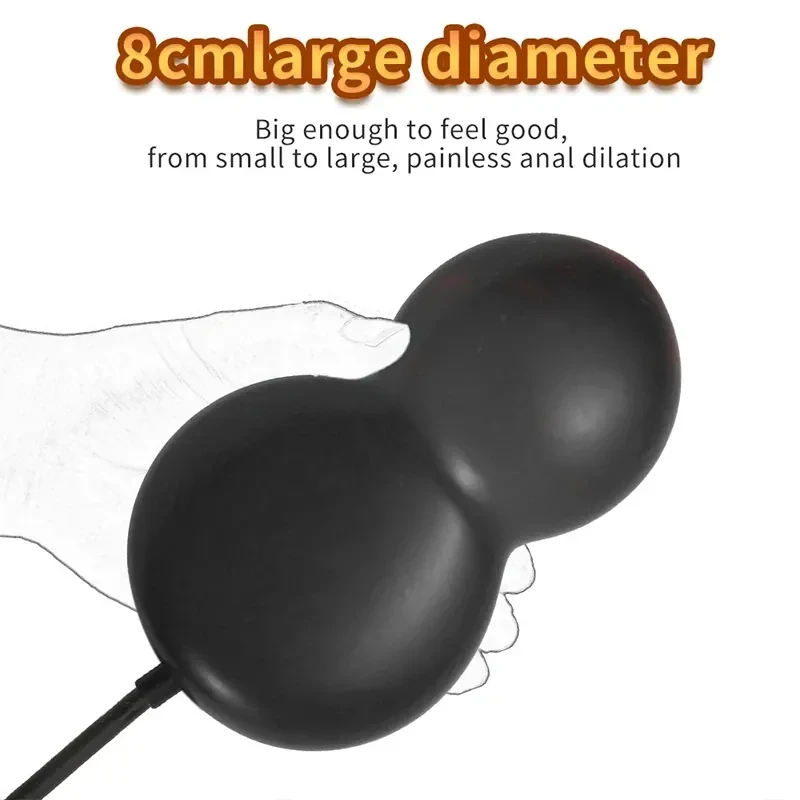 black silicone expanding anal toy