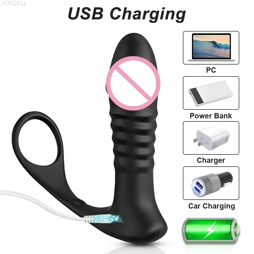 black silicone prostate massager men