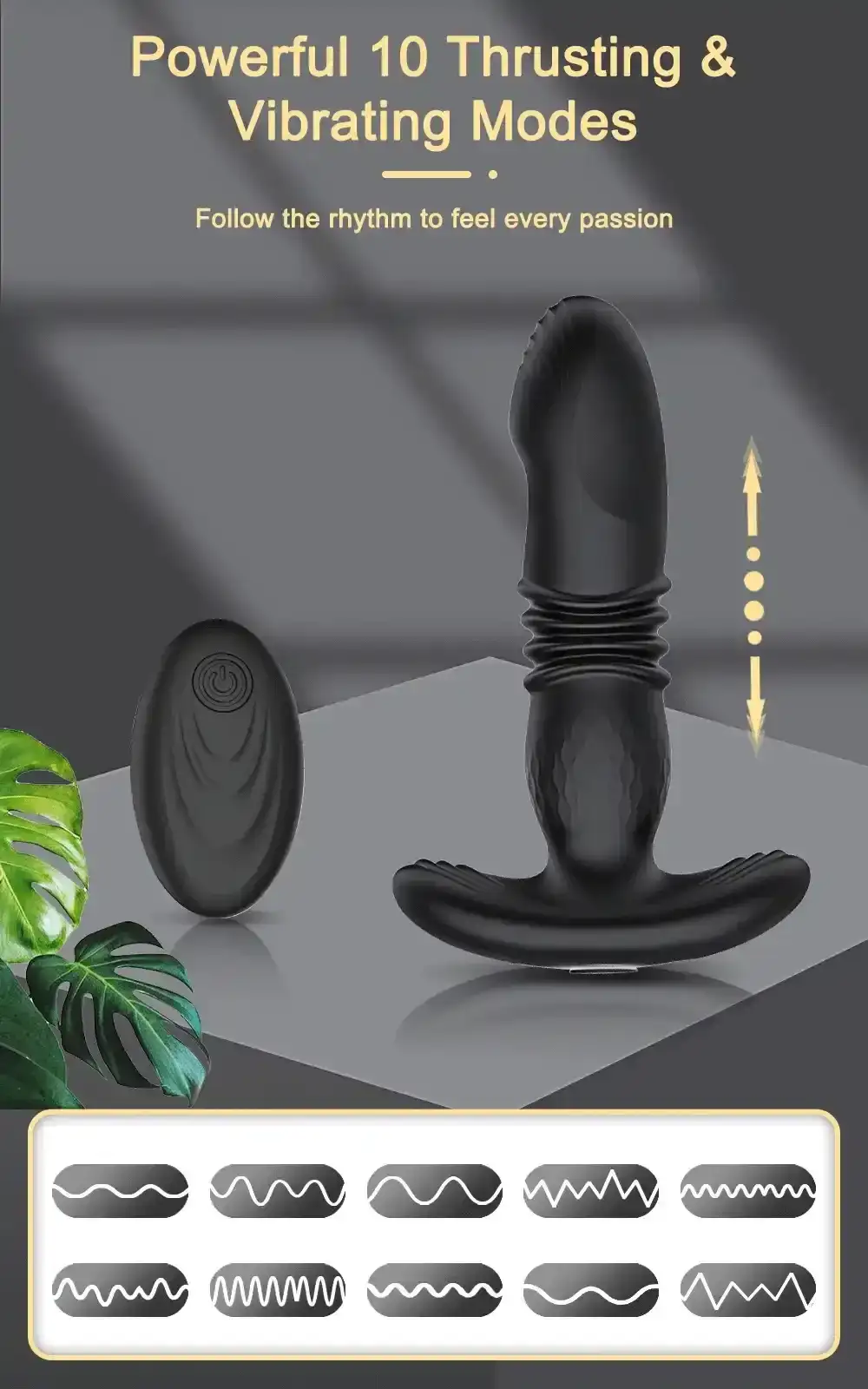 black silicone thrusting prostate toy