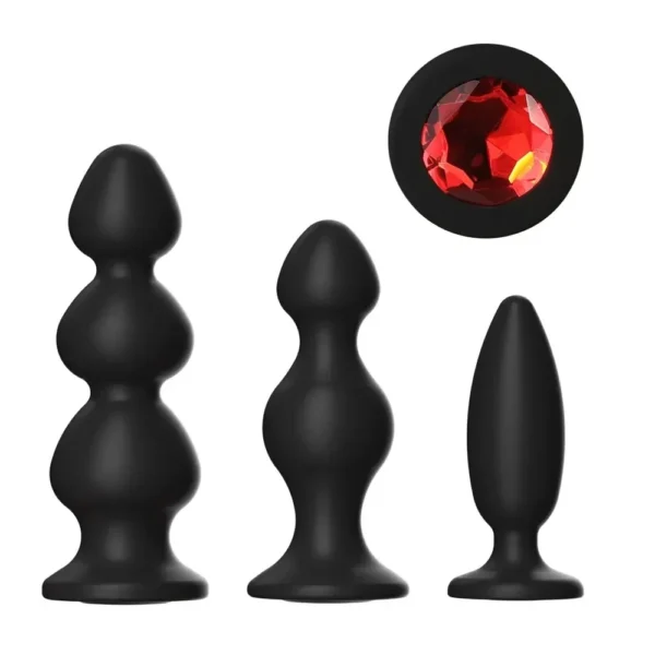 black tapered silicone anal plug