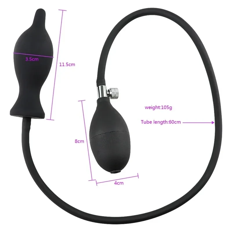 black tpe inflatable anal toy