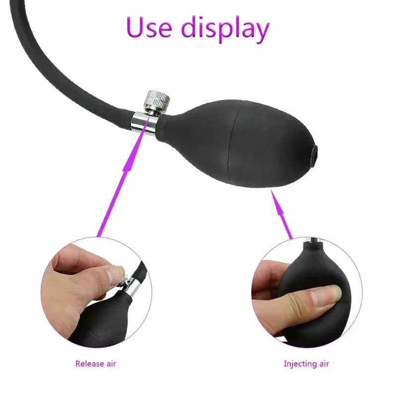 black tpe prostate massager inflatable 2