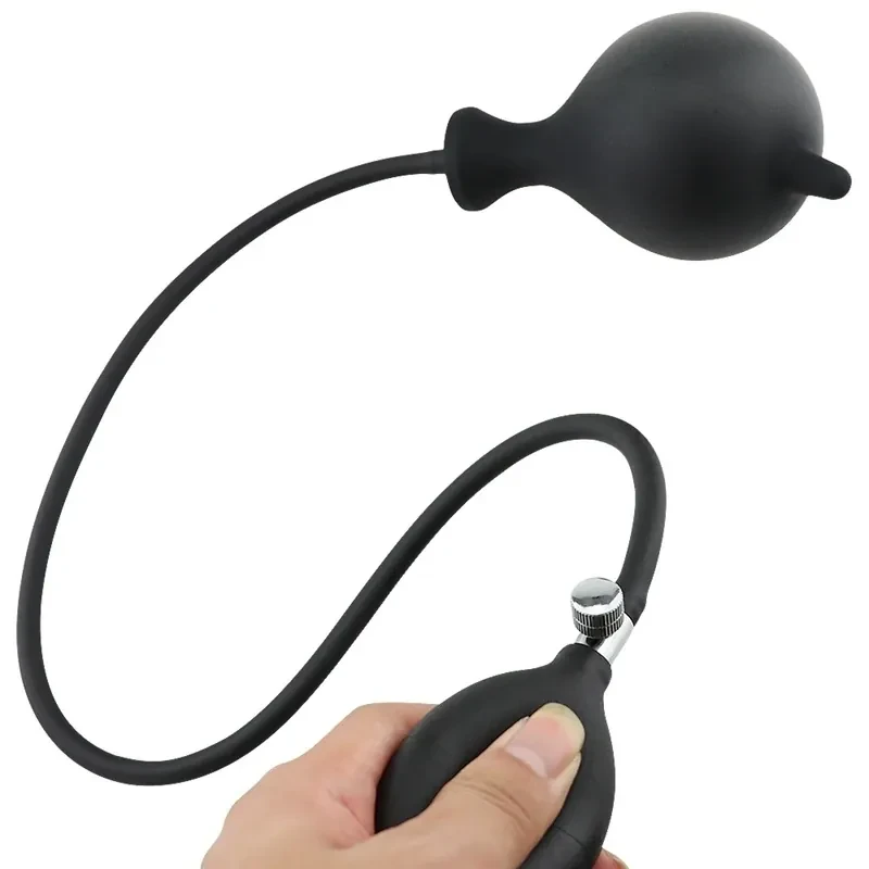black tpe prostate massager inflatable 3