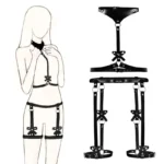 black womens faux leather harness