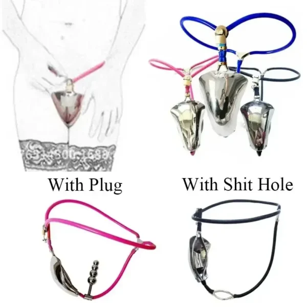 blue stainless steel chastity device 1