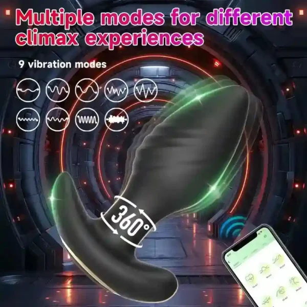body safe silicone anal vibrator 9 vibration modes