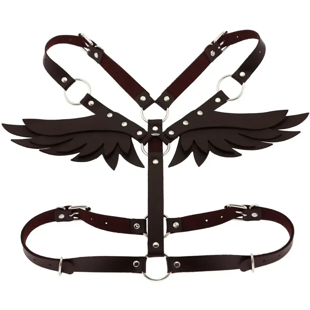 bold leather wing harness for women