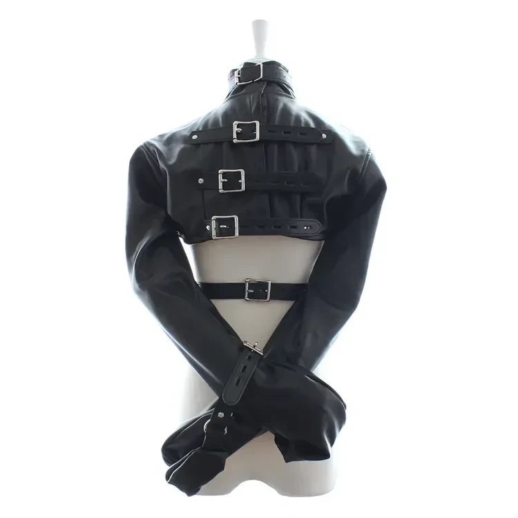 chest exposure faux leather restraint