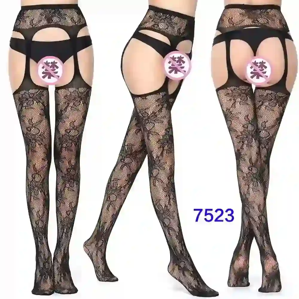 classic fishnet thigh high hosiery black