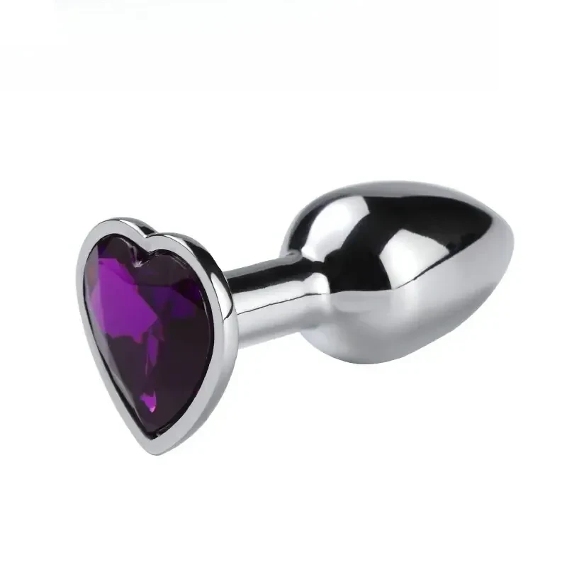 crystal accent metal butt plug