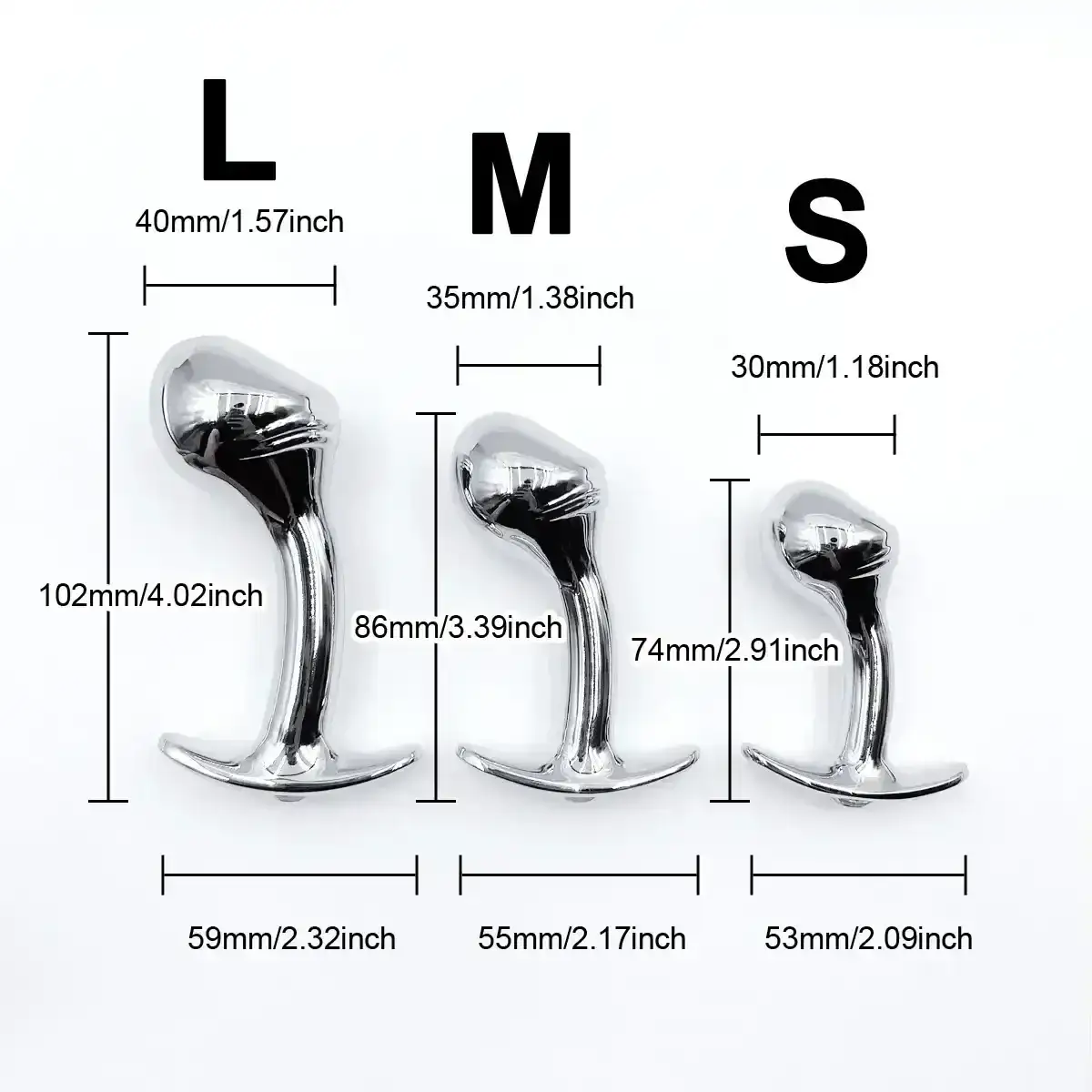 curved metal butt plug small