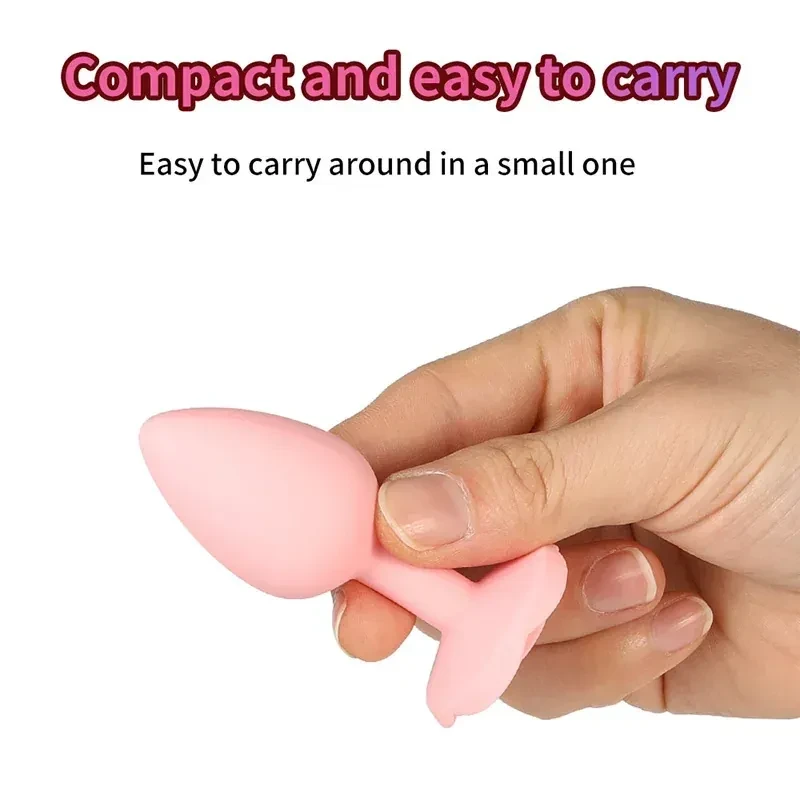 curved silicone anal plug rose