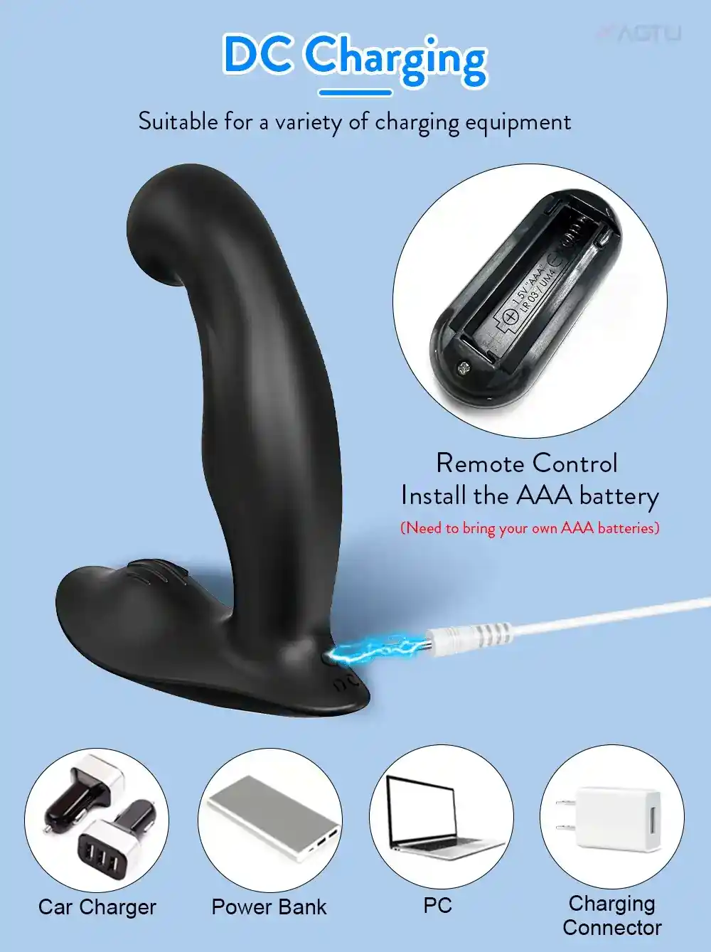 curved silicone anal vibrator male