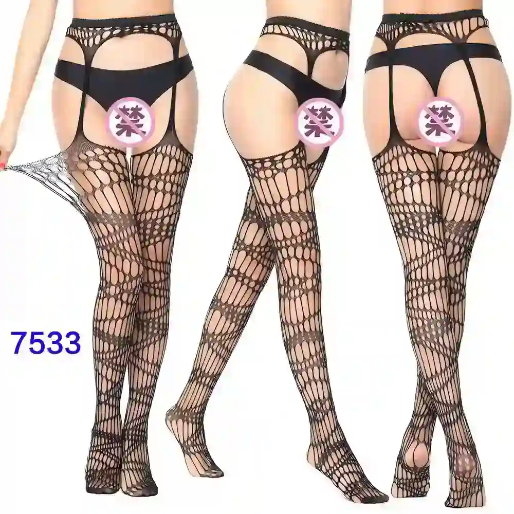delicate fishnet weave black hosiery