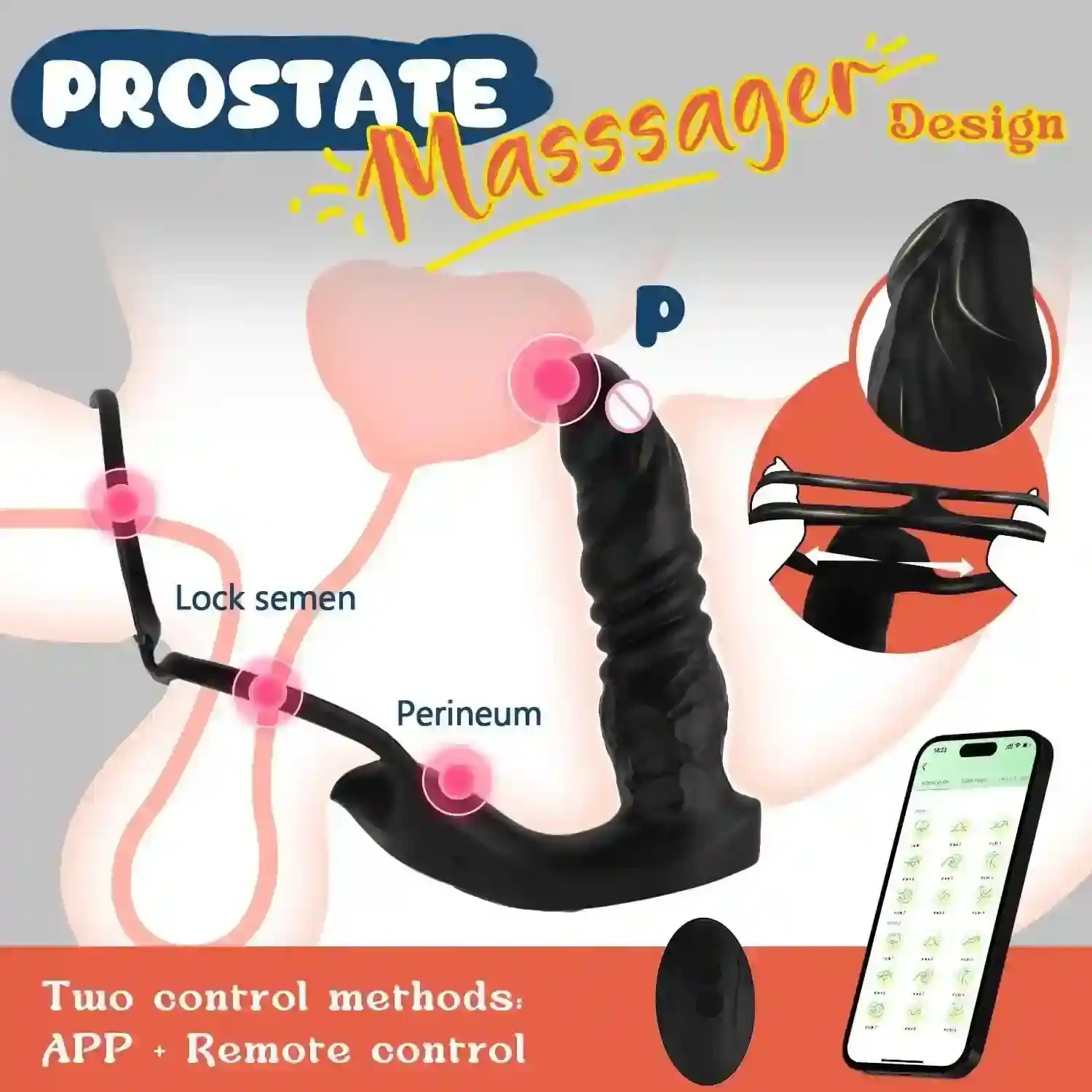 dual stimulation prostate perineum massager