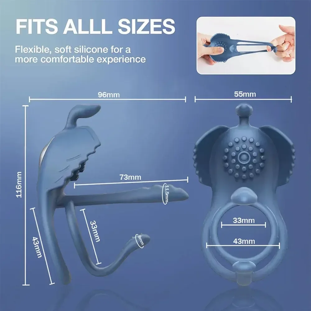 dual stimulation silicone cock enhancer
