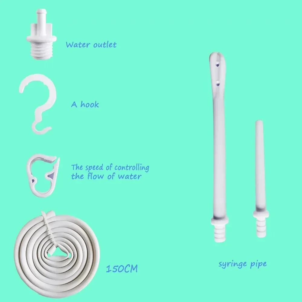 enema bag long tubing flow control clamp