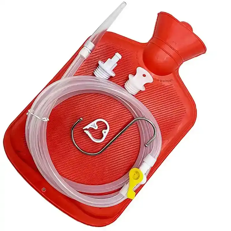 enema bag with adjustable flow clamp