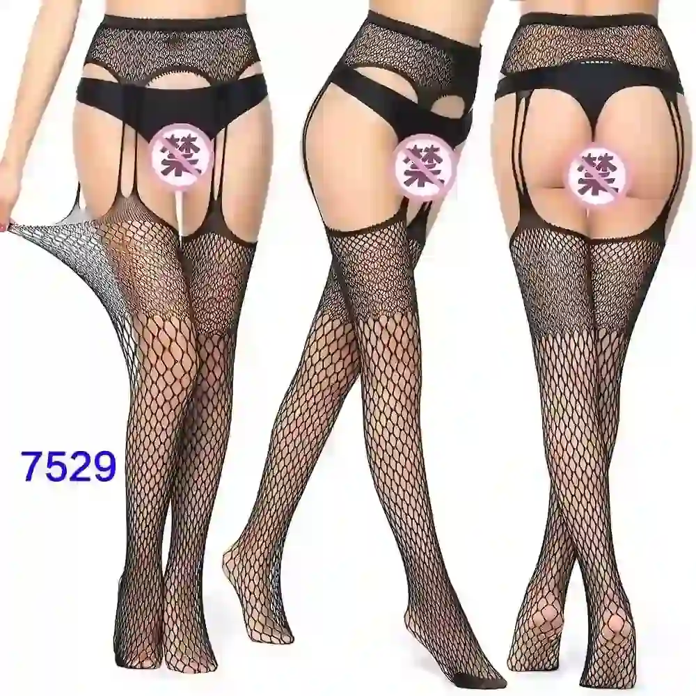 enticing fishnet thigh high legwear