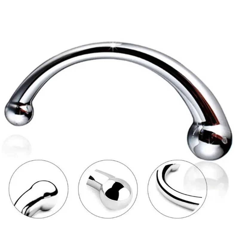 ergonomic handle stainless steel prostate massager