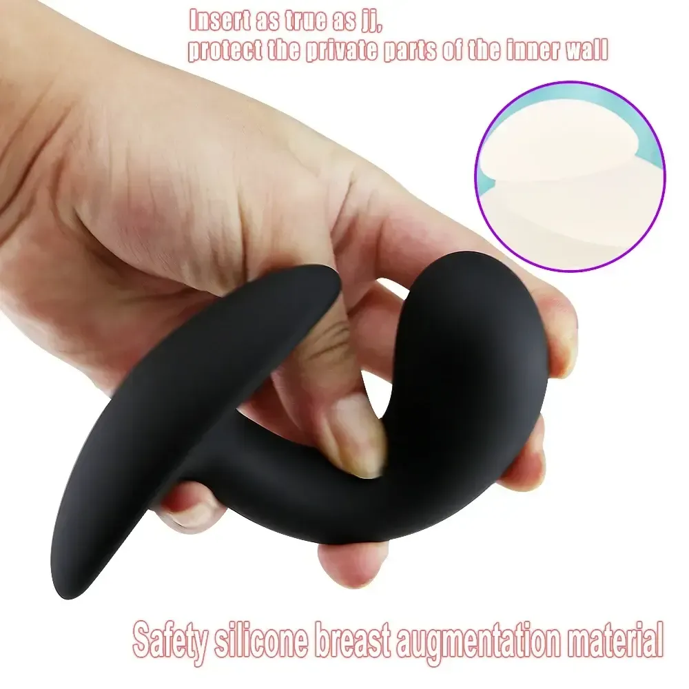 ergonomic silicone butt plug black
