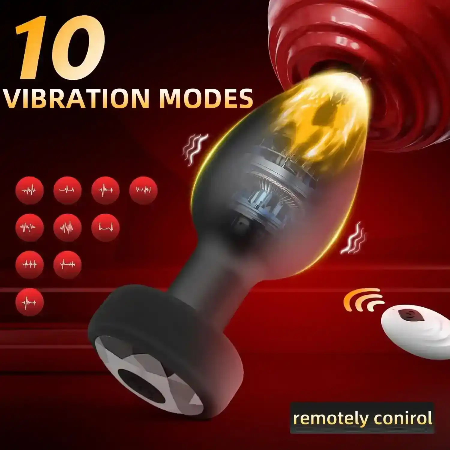 ergonomic silicone prostate plug remote