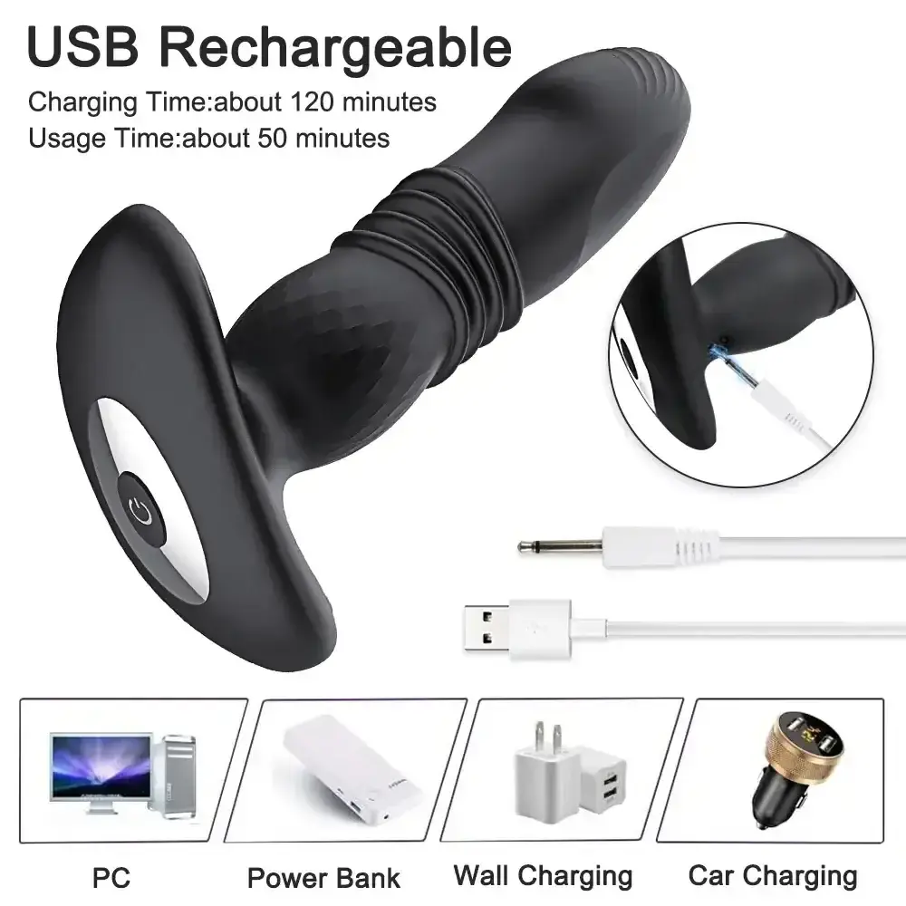 ergonomic thrusting anal stimulator
