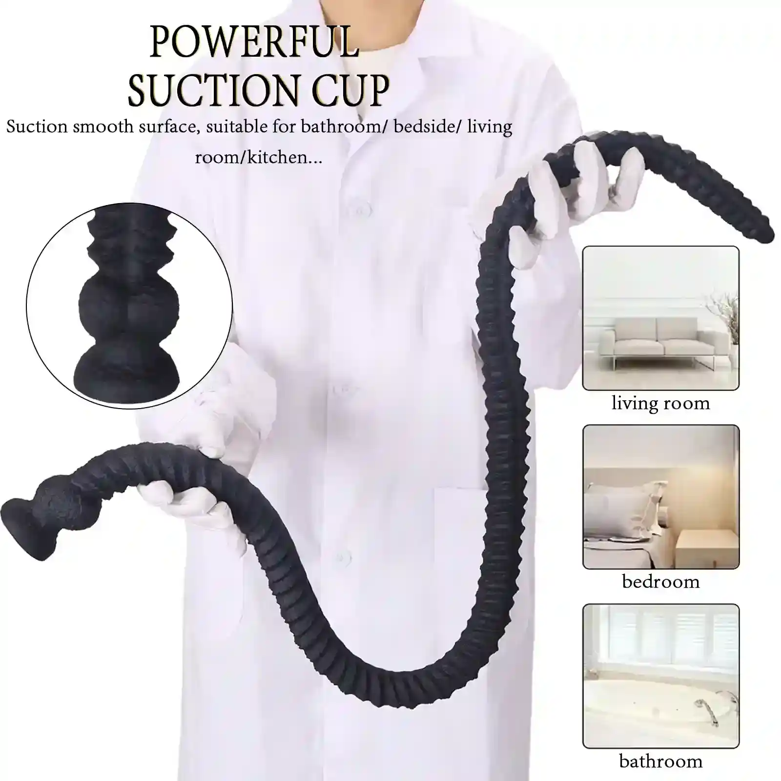 extra long silicone butt plug black