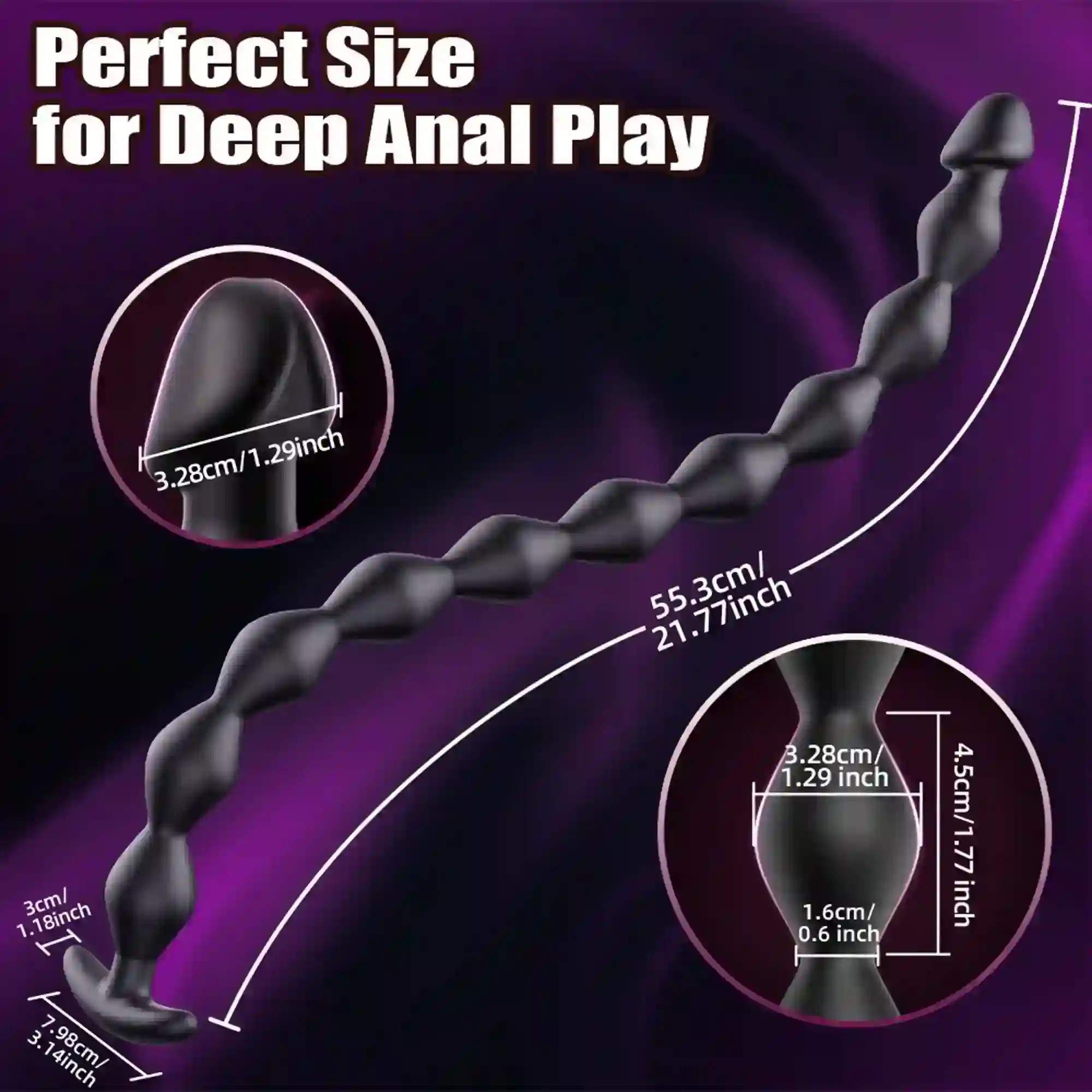 flexible silicone anal beads waterproof