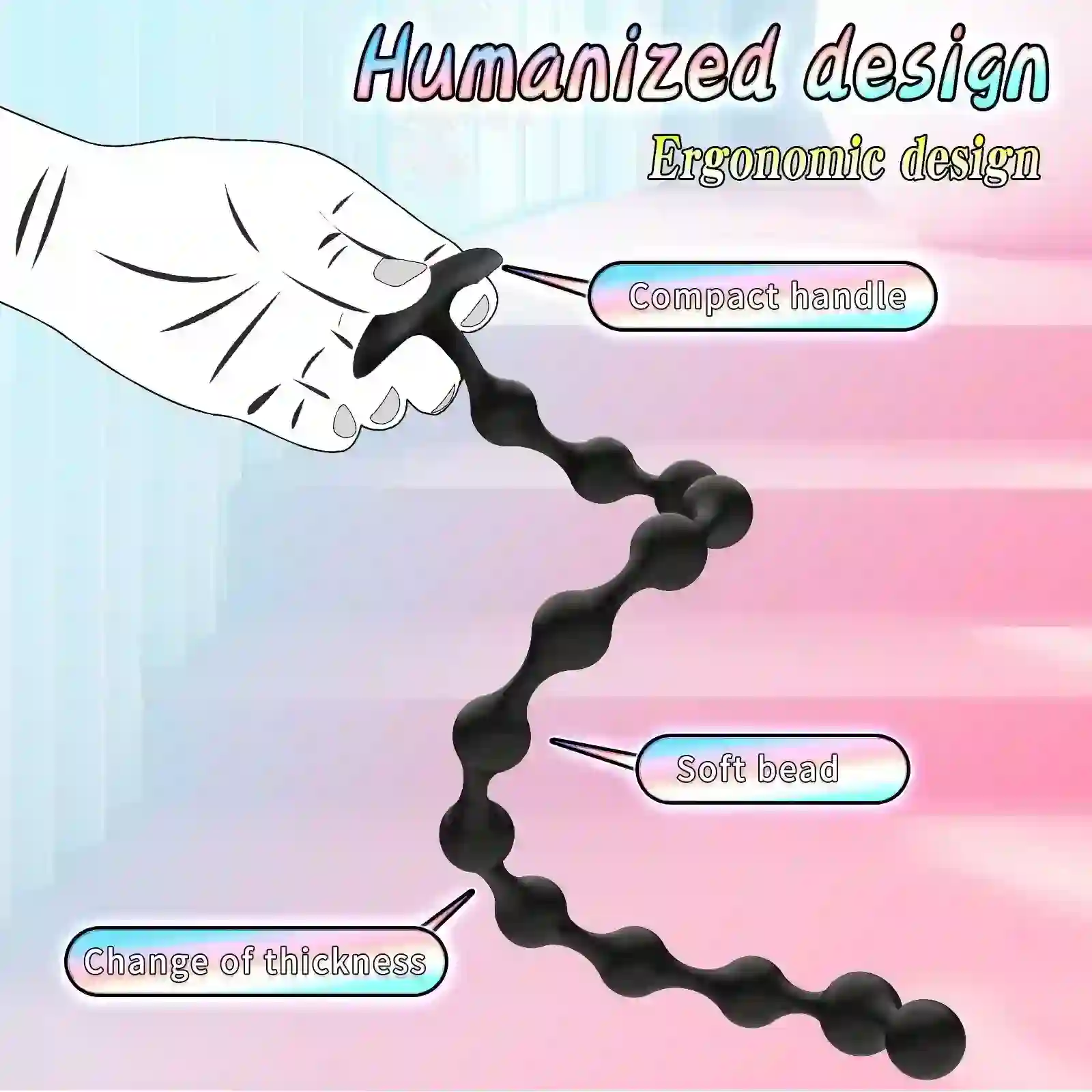 flexible silicone dilating anal beads