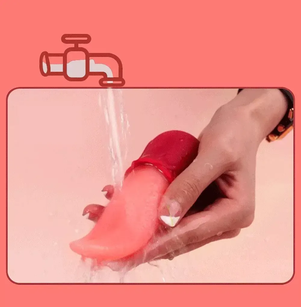 flexible tongue clit vibrator red
