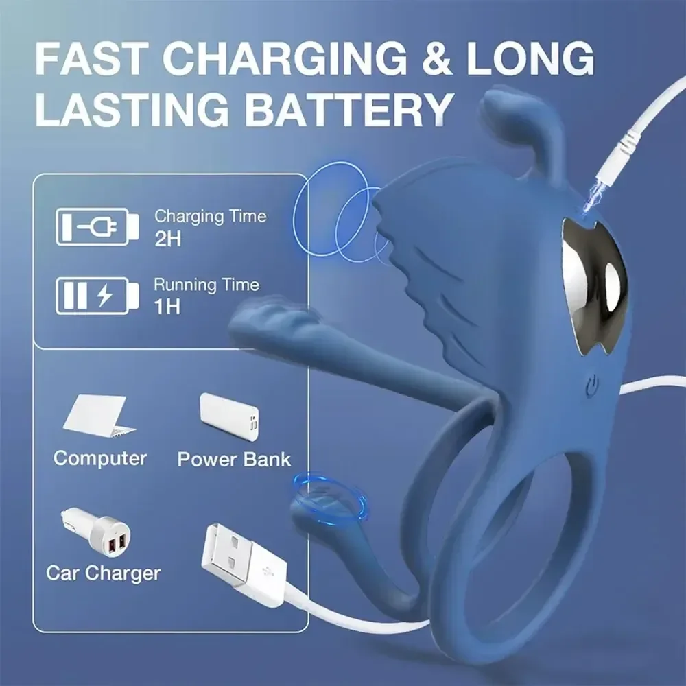 flexible waterproof vibrating cock ring