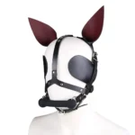 full head leather gag hood