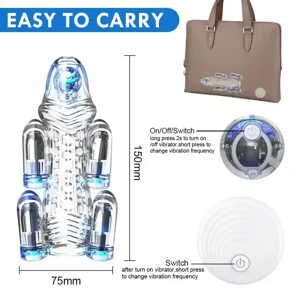 glans massager with detachable vibrators
