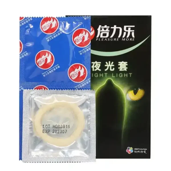 glow in dark condoms 52mm