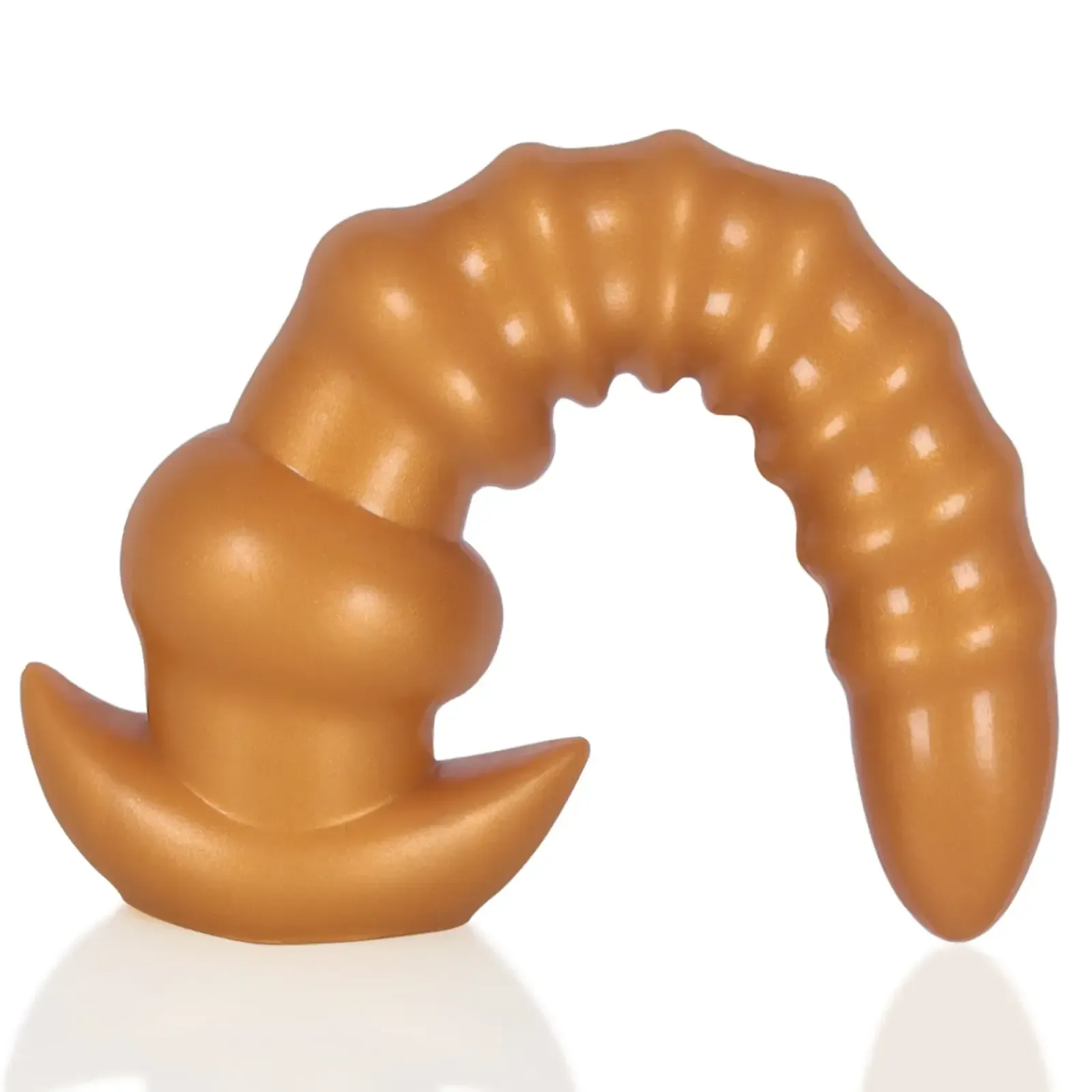 gold silicone anal plug dual texture