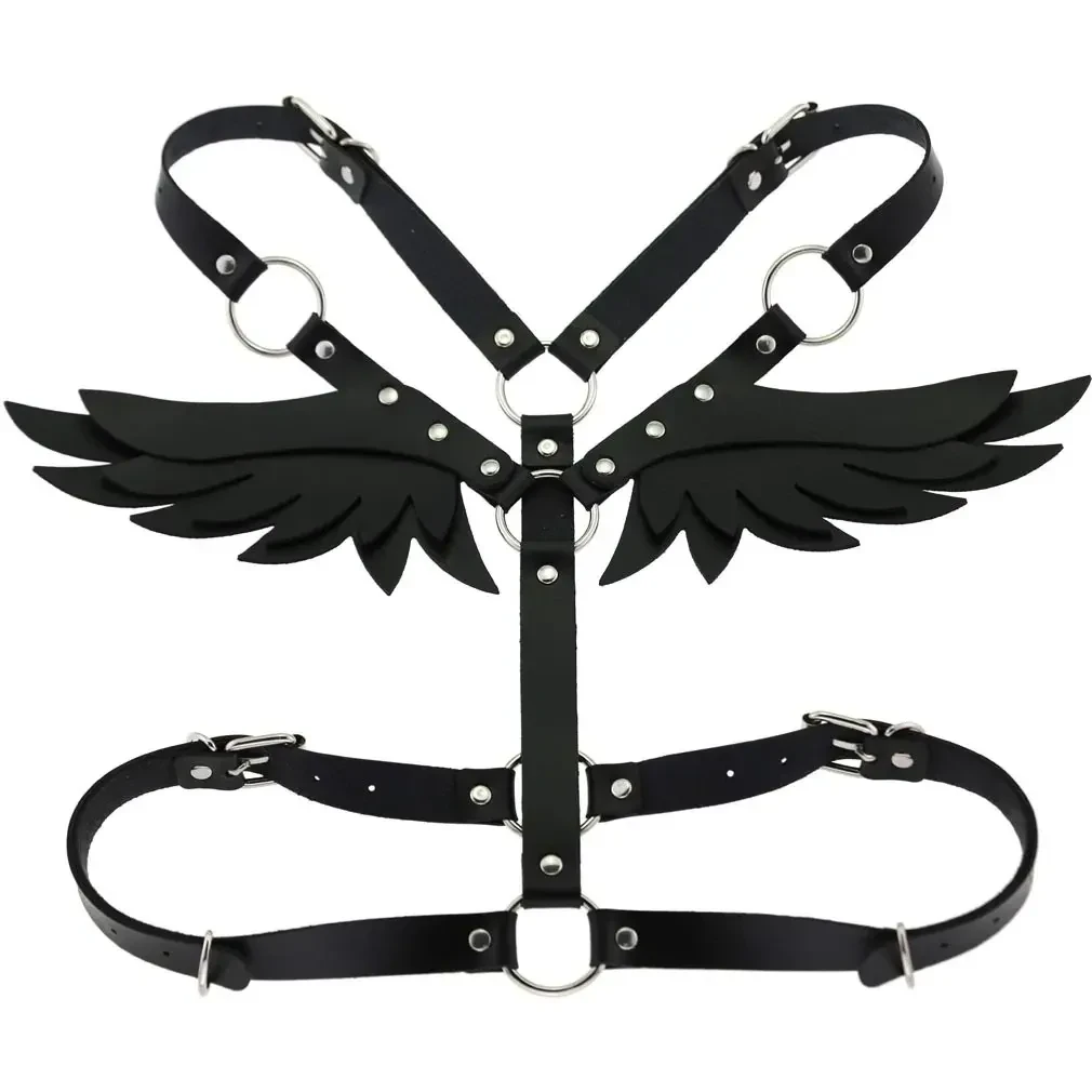 goth leather wing body jewelry