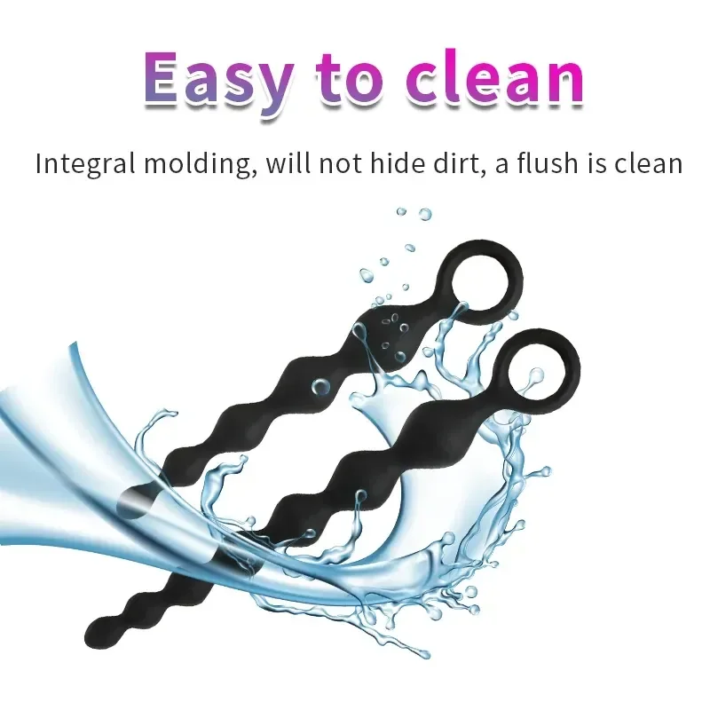 graduated silicone anal beads toy