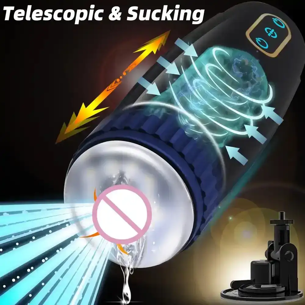 grey automatic telescopic masturbation cup