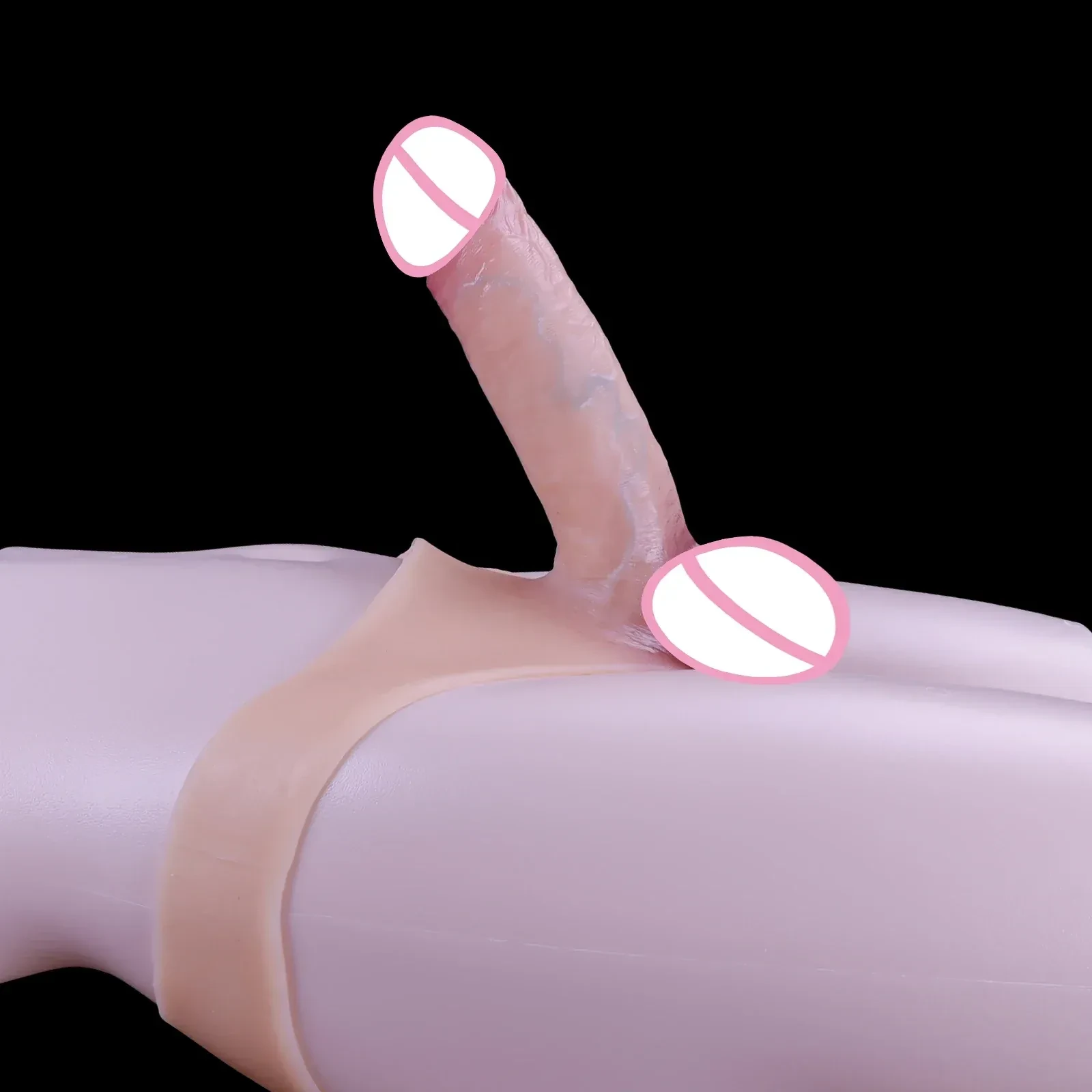 hands free silicone strap on dong