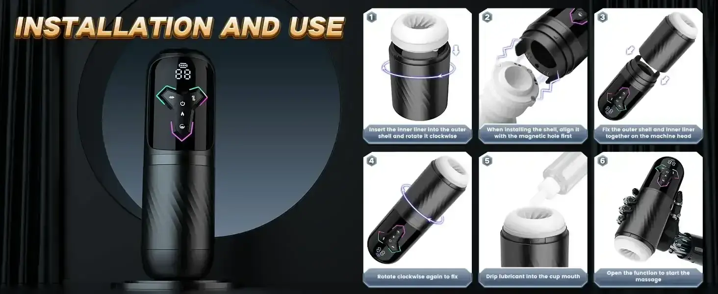 heated thrusting vibrating stroker toy