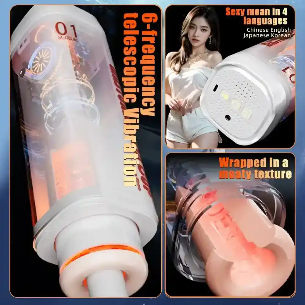 heated vibrating male masturbator cup