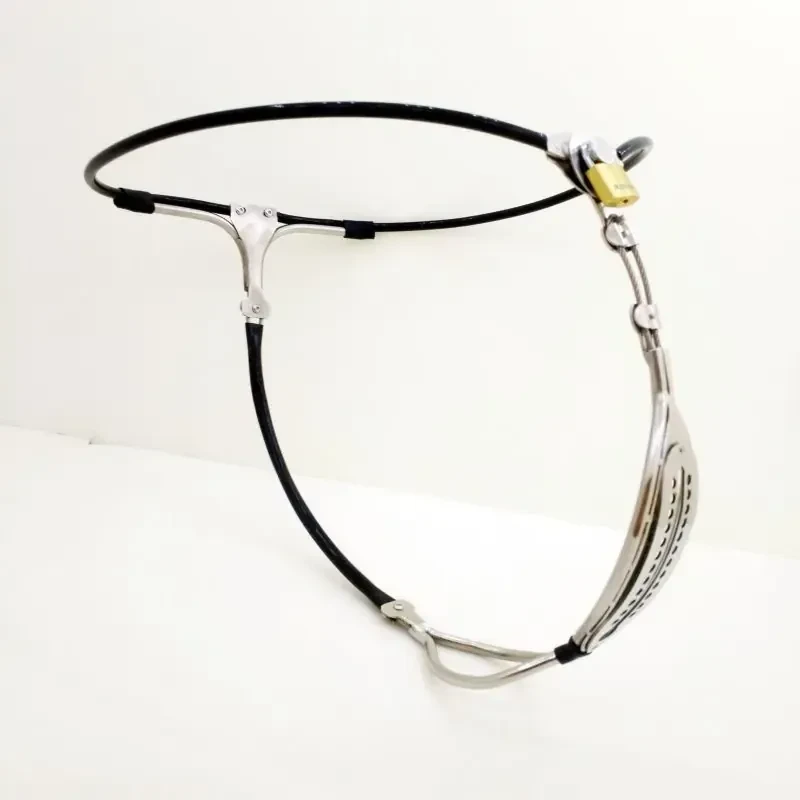 integrated anal plug metal chastity belt