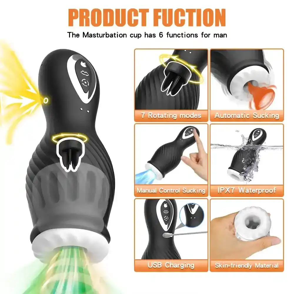 ipx7 waterproof automatic sucking cup