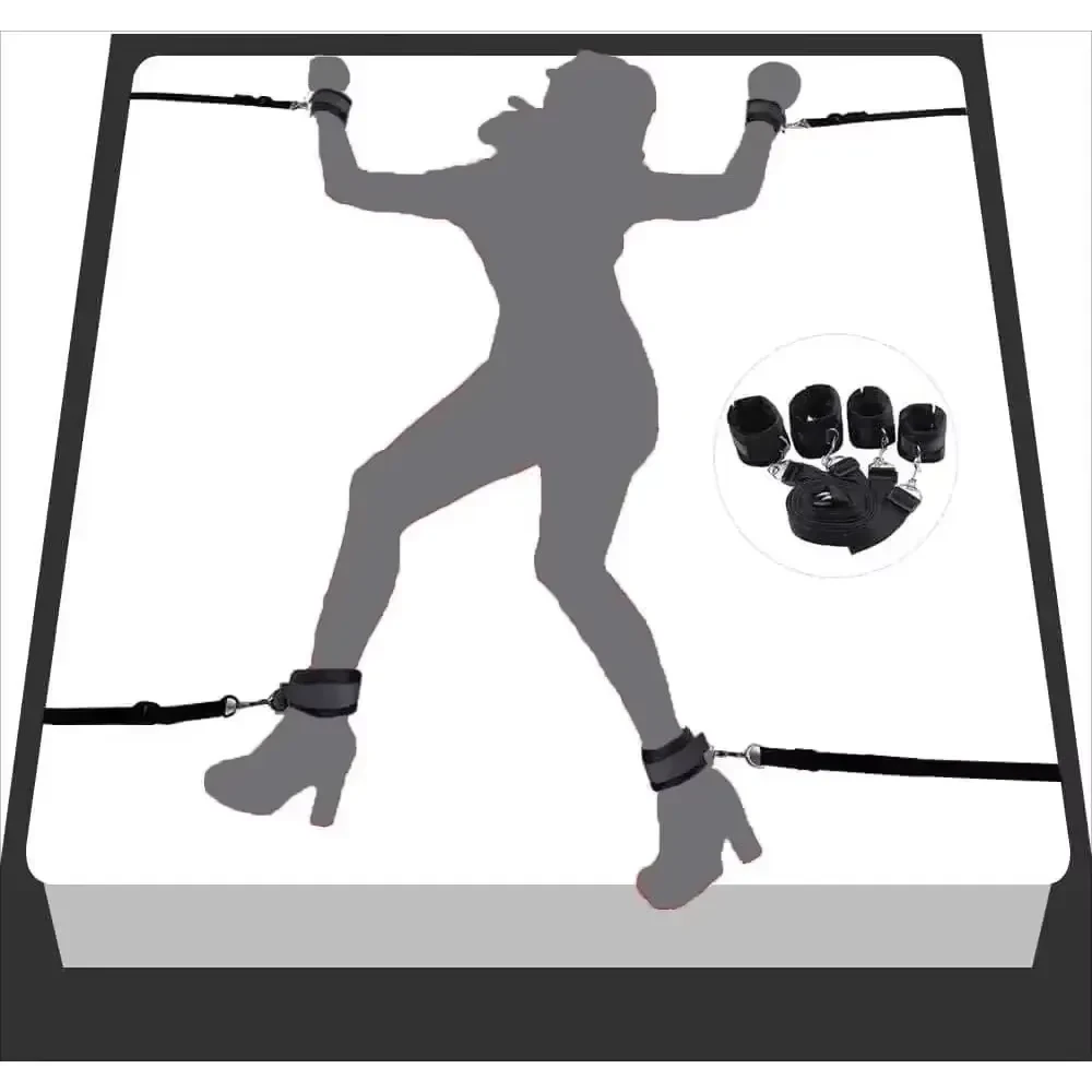 isensualflow net adjustable nylon bed restraints black