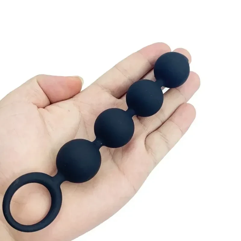 isensualflow net black silicone anal beads plug