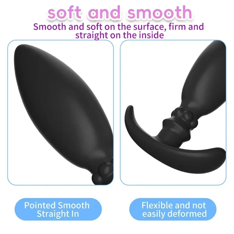 isensualflow net black silicone beaded anal plug
